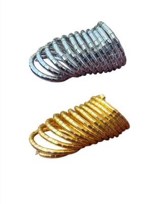   handmade gold & silver plated viral spiral combo bangles 5