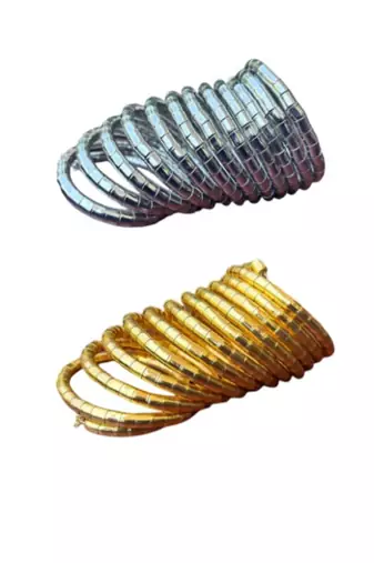   handmade gold & silver plated viral spiral combo bangles