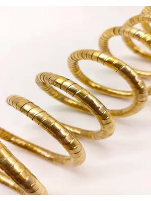   handmade gold plated spiral bangle 4