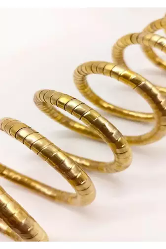   handmade gold plated spiral bangle
