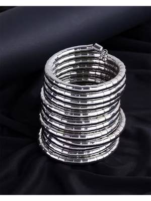   handmade silver plated spiral bangle 3