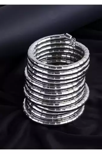   handmade silver plated spiral bangle