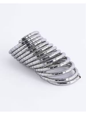   handmade silver plated spiral bangle 4