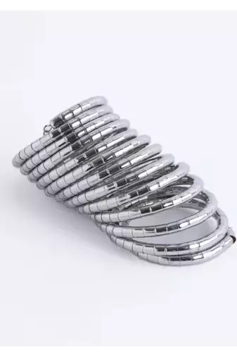   handmade silver plated spiral bangle