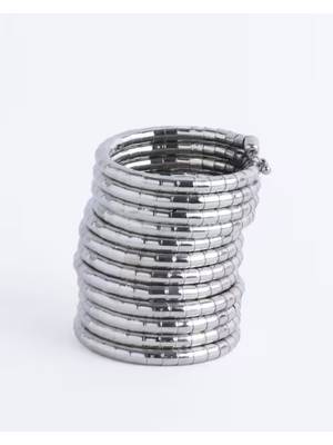  handmade silver plated spiral bangle 5