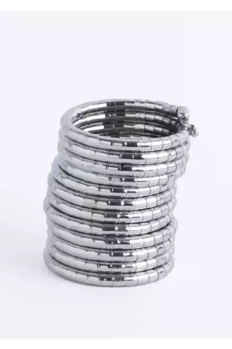   handmade silver plated spiral bangle