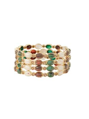 women set of 4 gold plated artificial stones multicolor bangles 2