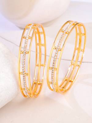 women set of 2 gold plated handcrafted bangles 1