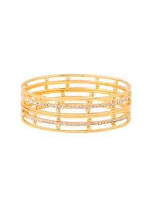 women set of 2 gold plated handcrafted bangles 2
