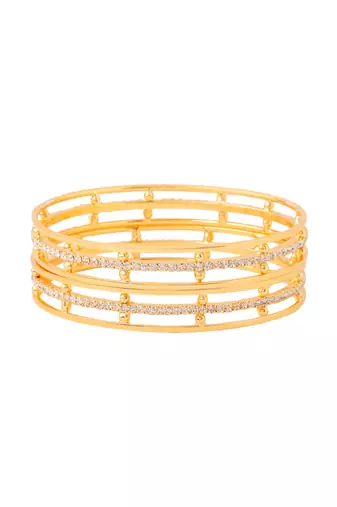 women set of 2 gold plated handcrafted bangles