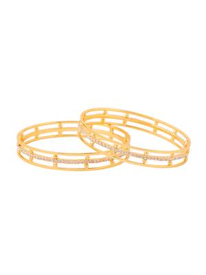 women set of 2 gold plated handcrafted bangles 3