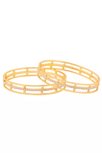 women set of 2 gold plated handcrafted bangles