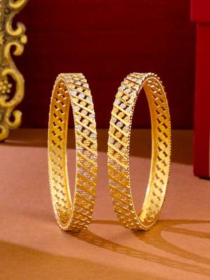 women set of 2 gold plated traditional bangles 1