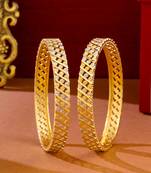 women set of 2 gold plated traditional bangles