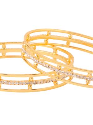 women set of 2 gold plated handcrafted bangles 4