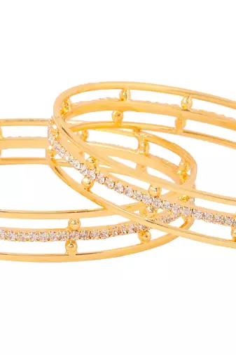 women set of 2 gold plated handcrafted bangles