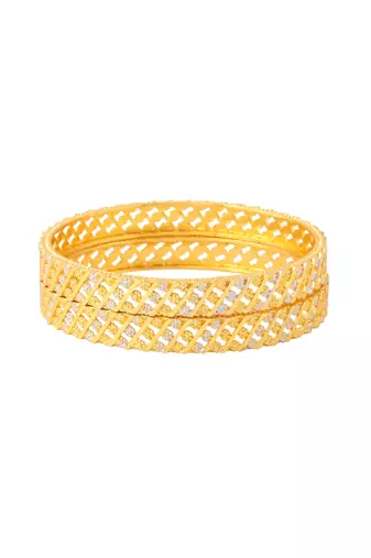 women set of 2 gold plated traditional bangles