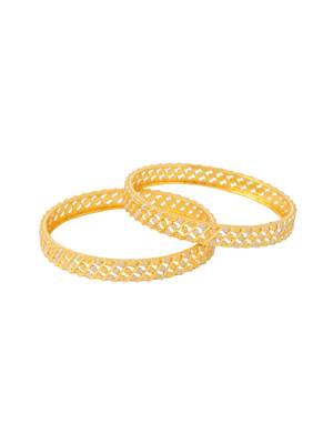 women set of 2 gold plated traditional bangles 3