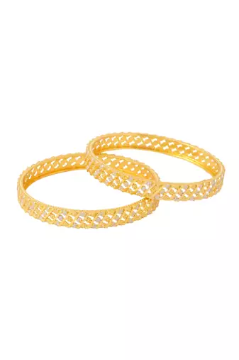women set of 2 gold plated traditional bangles