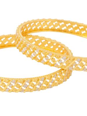 women set of 2 gold plated traditional bangles 4