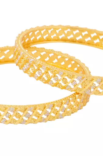women set of 2 gold plated traditional bangles
