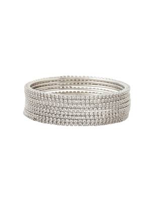   set of 8 american diamond silver plated bangles 2