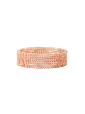   set of 8 american diamond rose gold plated bangles 2