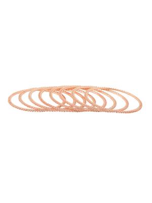   set of 8 american diamond rose gold plated bangles 5