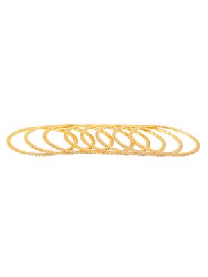 women set of 8 american diamond gold plated bangles 5
