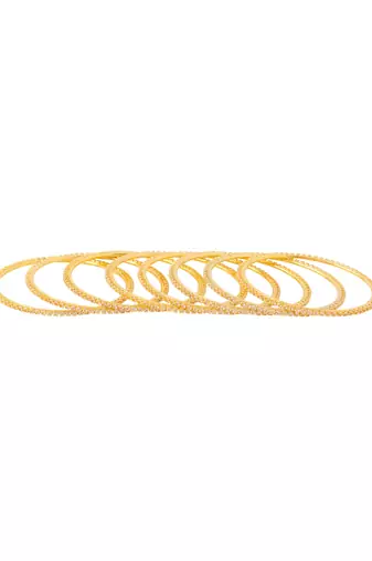 women set of 8 american diamond gold plated bangles