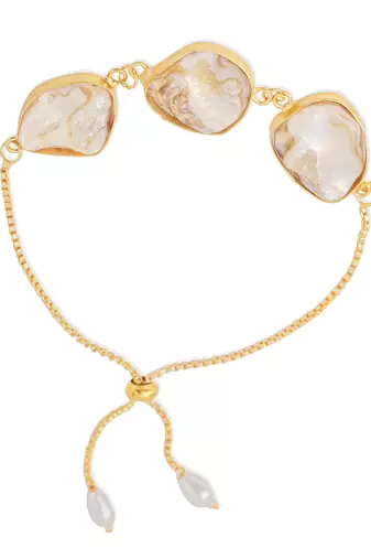 pearls gold toned bracelet