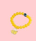  unisex yellow artificial beads stylish bracelet