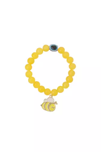  unisex yellow artificial beads stylish bracelet