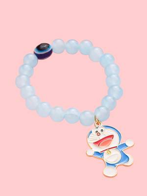 unisex sky blue artificial beads stylish bracelet 1