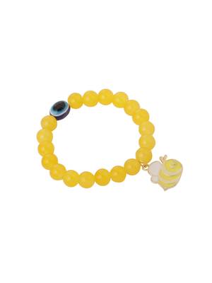  unisex yellow artificial beads stylish bracelet 3