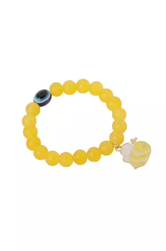 unisex yellow artificial beads stylish bracelet