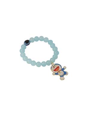 unisex sky blue artificial beads stylish bracelet 3