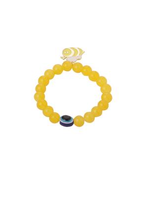  unisex yellow artificial beads stylish bracelet 4