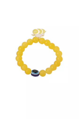  unisex yellow artificial beads stylish bracelet