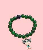 unisex green artificial beads stylish bracelet