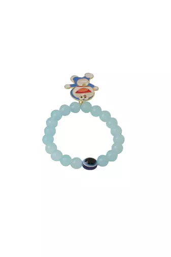 unisex sky blue artificial beads stylish bracelet