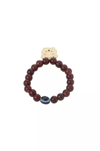 unisex brown artificial beads stylish bracelet
