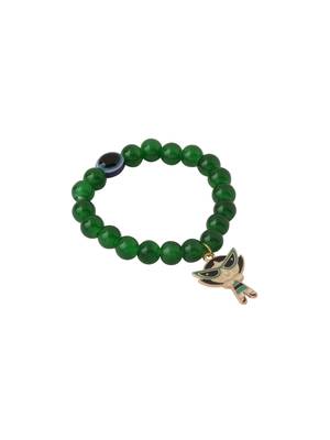 unisex green artificial beads stylish bracelet 3