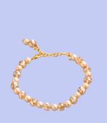  gold toned artificial beads wraparound bracelet