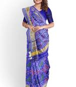Purple patola silk single ikkat silk saree