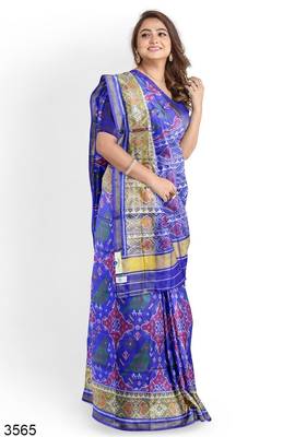 Purple patola silk single ikkat silk saree 2