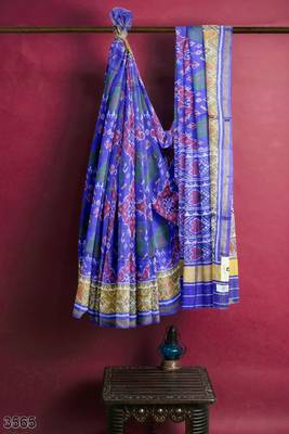 Purple patola silk single ikkat silk saree 4
