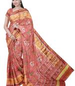 Gajari  patola silk single ikkat silk saree