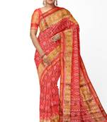 Red patola silk single ikkat silk saree