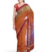Red and yellow patola silk single ikkat silk saree
